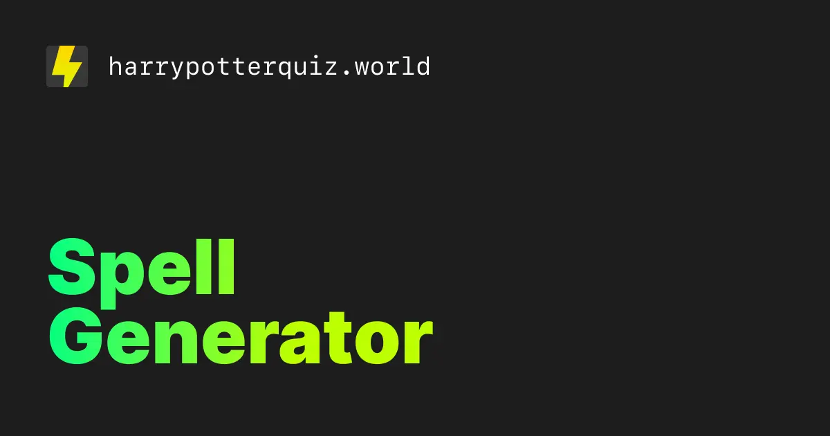 Spell Generator